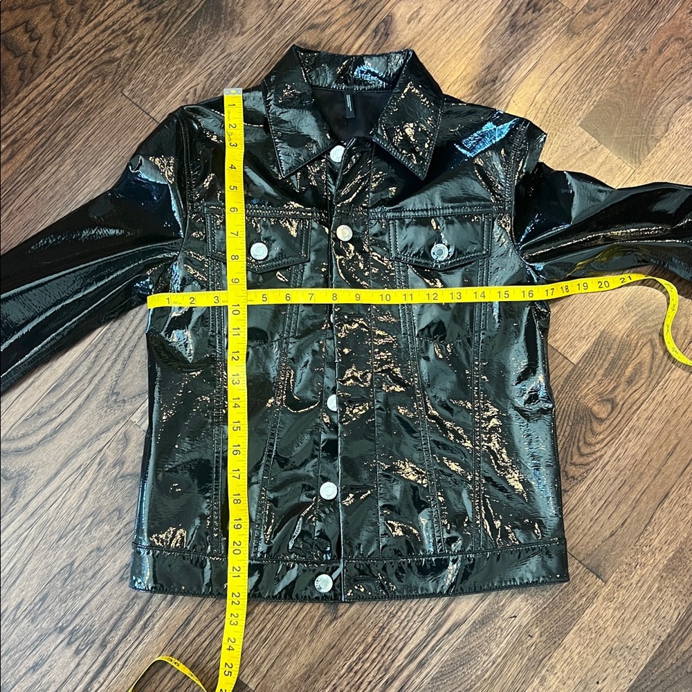 Helmut Lang Glossy Black Jean Jacket Style Jacket Italian Fabric - Picture 9 of 13